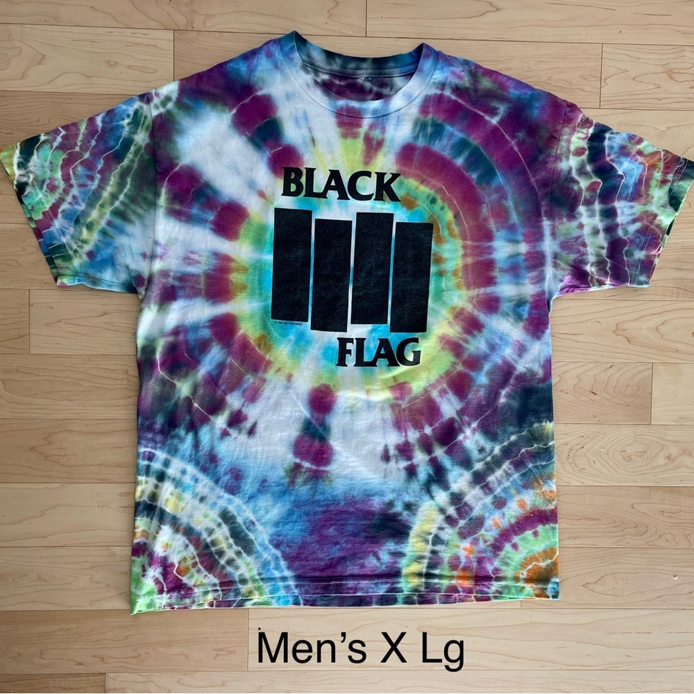 Hippie/Punk Black Flag Tie Dye XL Tee